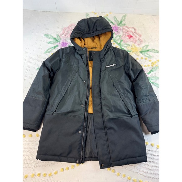 Timberland Other - Timberland Kids Black Hooded Parka Fleece Lined Jacket Size M 10/12